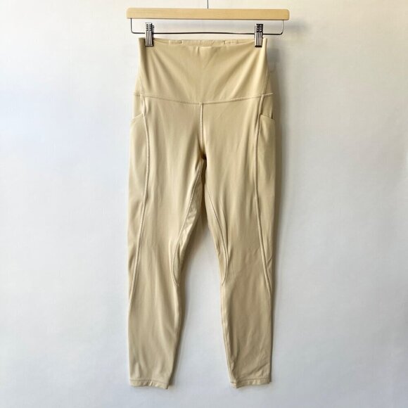 ❤️ Lululemon double layers Align Highrise 25” leggings with pockets, Cream, Size - Picture 5 of 14